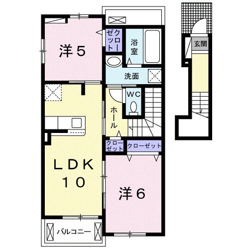 リブラＤ 201号室 間取り