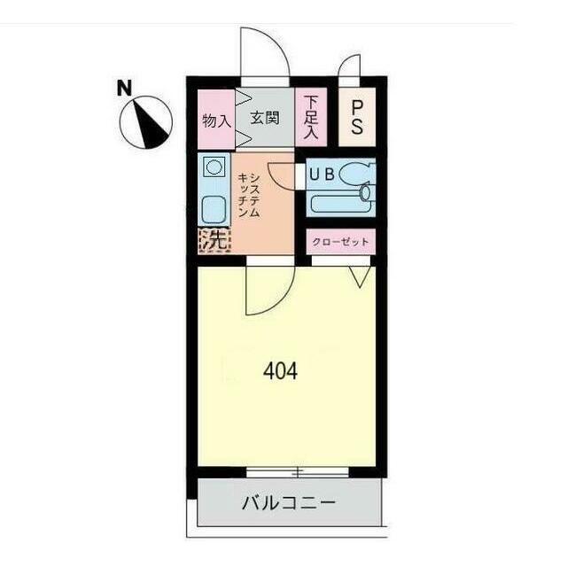 フジビューハイツ山下 404号室 間取り