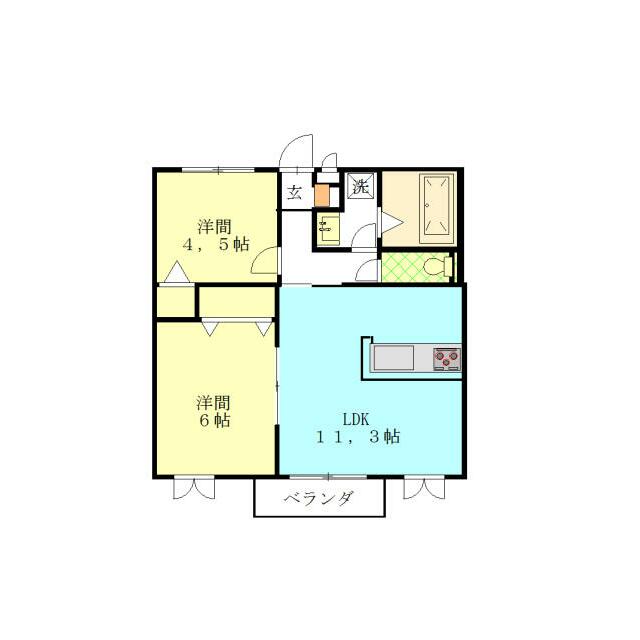 フォレスト緑園　壱 102号室 間取り