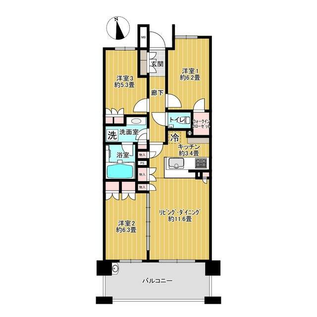 ザ・パークハウス戸塚 505号室 間取り