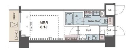 ラグゼナ平塚 1003号室 間取り
