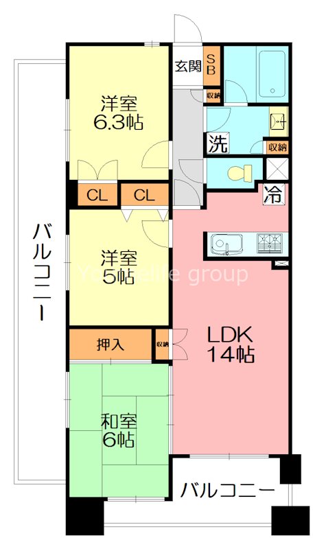 ライオンズプラザ平塚見附町  716号室 間取り