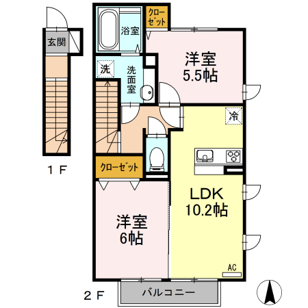 レビジュー洋光台 201号室 間取り