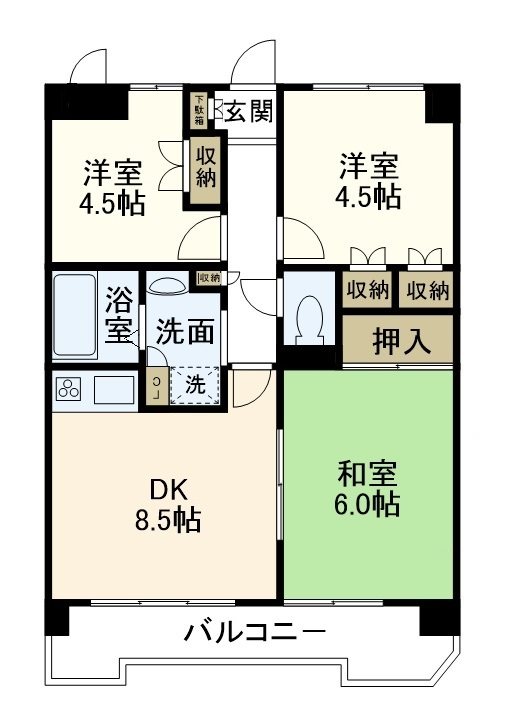 戸塚ウエスト・ウッド 205号室 間取り