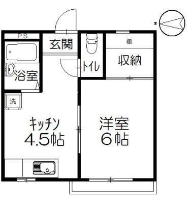 ウエストタウン 202号室 間取り
