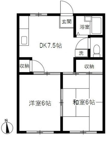 コート平塚 B101号室 間取り