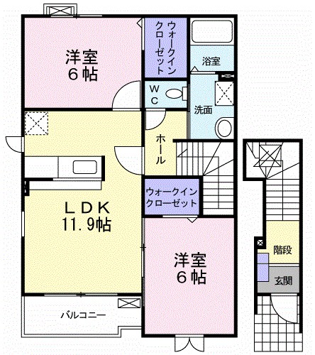 ベルカーサ 201号室 間取り