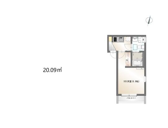COAST　TERRACE　中海岸 101号室 間取り