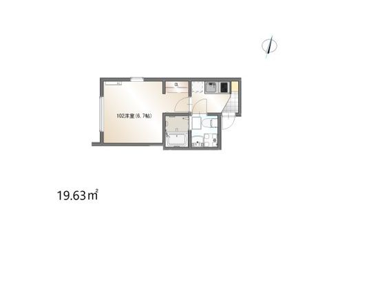 COAST　TERRACE　中海岸 102号室 間取り