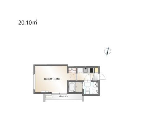 COAST　TERRACE　中海岸 103号室 間取り