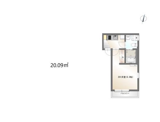 COAST　TERRACE　中海岸 201号室 間取り