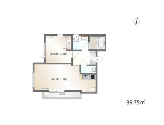 COAST　TERRACE　中海岸 302号室 間取り