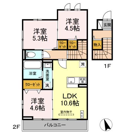 エクラン　ウルー湘南S 間取り