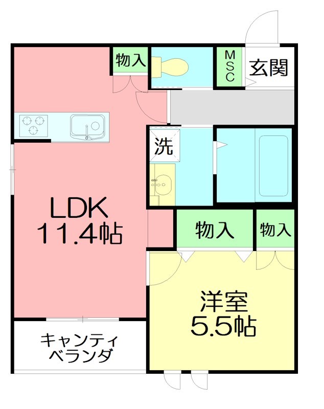 Maison Eauile 103号室 間取り