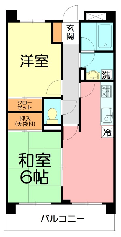 サンステージ茅ヶ崎 604号室 間取り