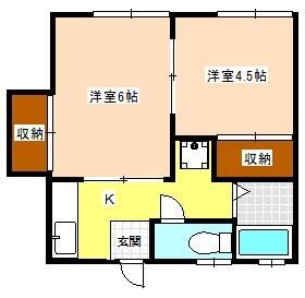 横山荘 101号室 間取り