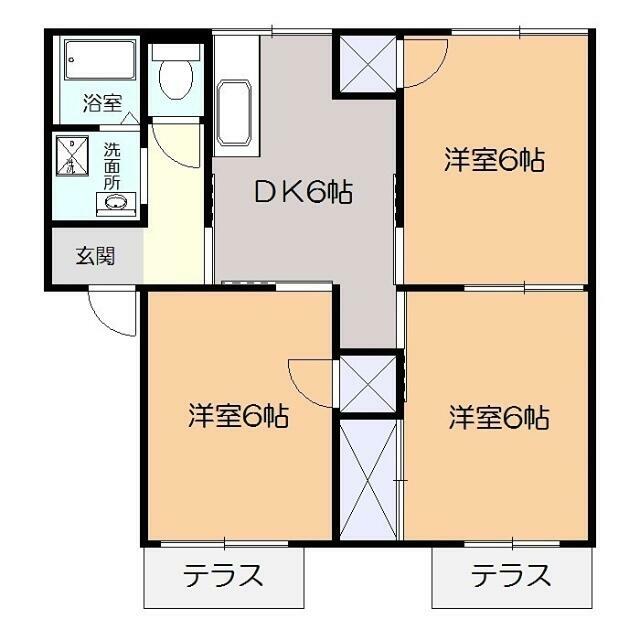 ロイヤルパレスB 102号室 間取り
