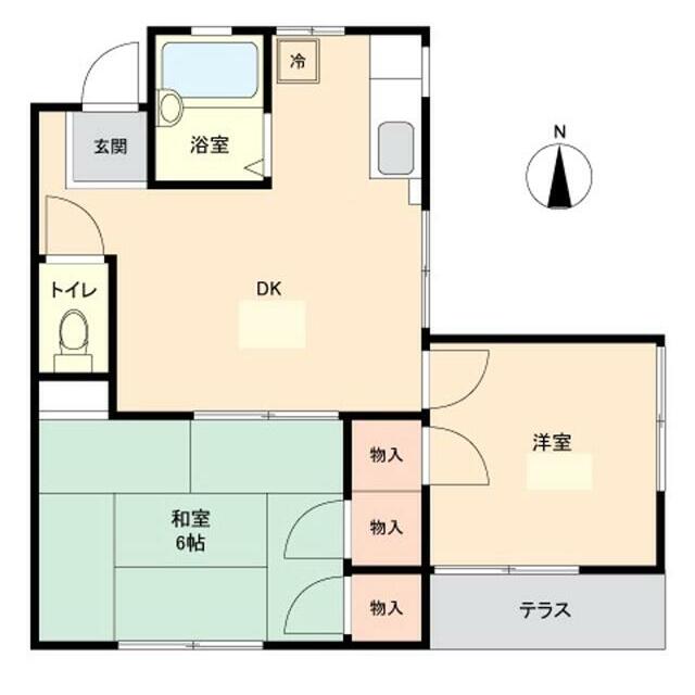 キャッスルカームヒルズ 102号室 間取り