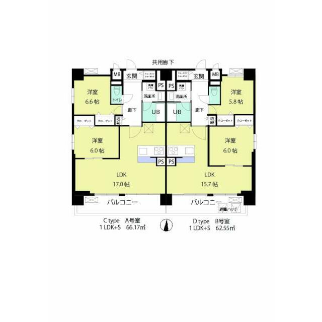 湘南辻堂駅前マンション 9B号室 間取り