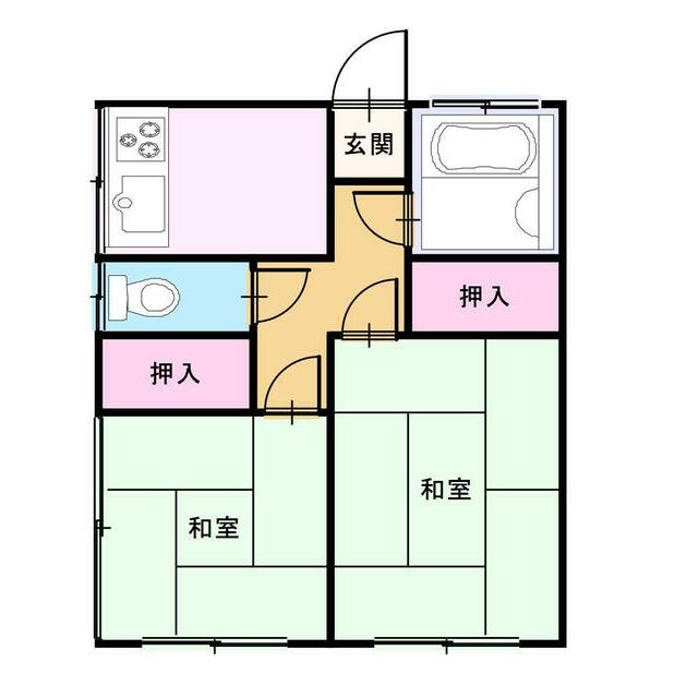 杉山アパート 201号室 間取り