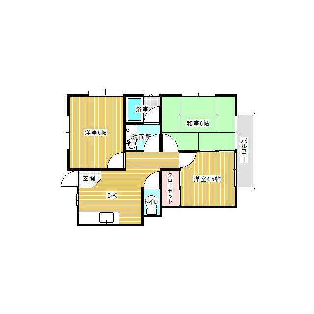 サンライズ関野 203号室 間取り
