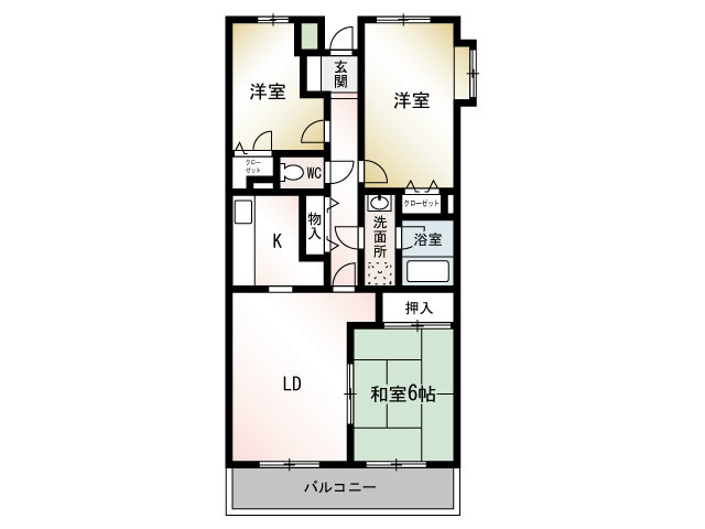 エクレール綾瀬  207号室 間取り