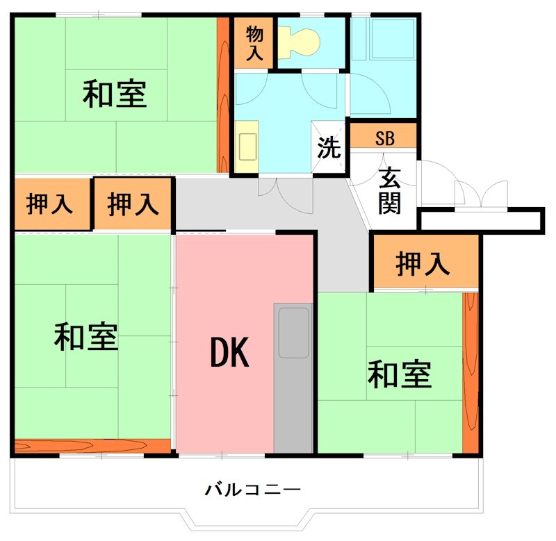 高村団地 404号室 間取り