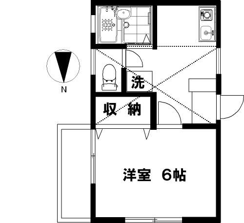 貸アパート 藤沢市本町４丁目 202号室 間取り