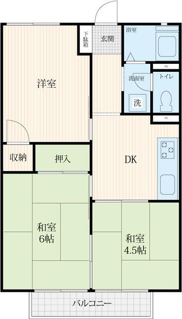 グリーンハイツ 201号室 間取り