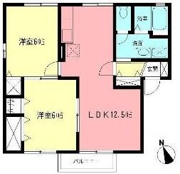 グレイスⅠ 201号室 間取り