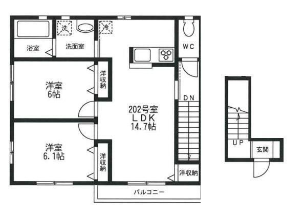 ラークⅡ 202号室 間取り