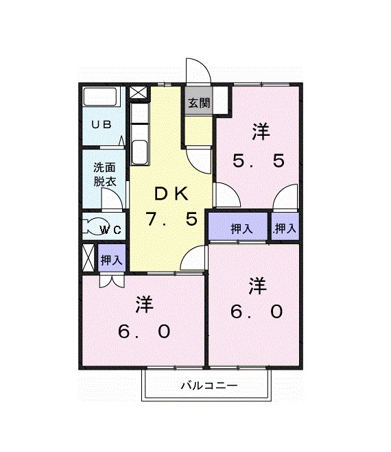 ハピネス渋谷 201号室 間取り