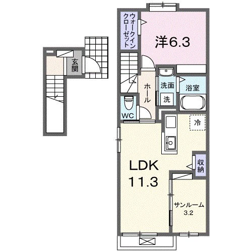 Ｒｉｏｂｏｃａ 203号室 間取り