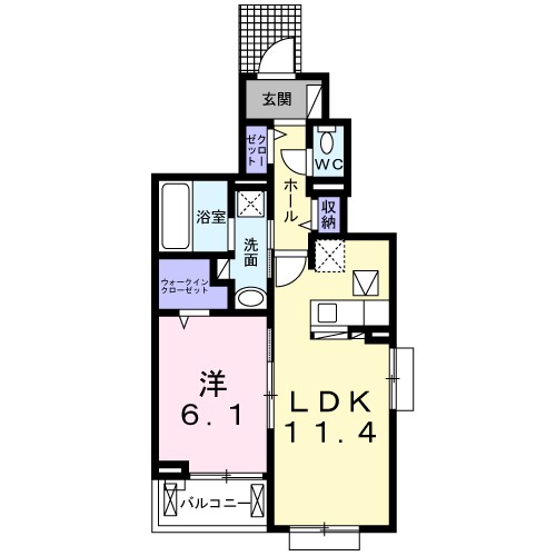 サン・トレイス 101号室 間取り
