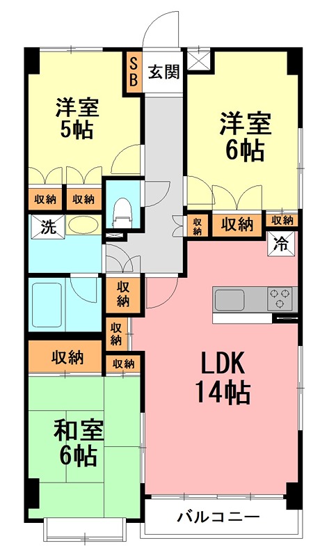 厚木・コアラマンション 308号室 間取り