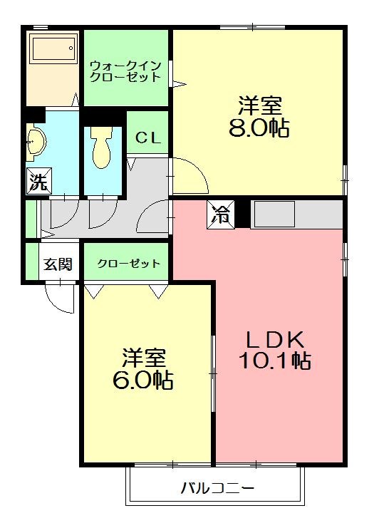 マノワール.ヒサシⅡ 102号室 間取り