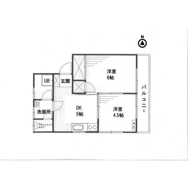 サザンハイツ 202号室 間取り