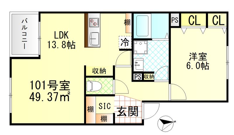 ヴィラージュ戸塚Ⅰ 101号室 間取り