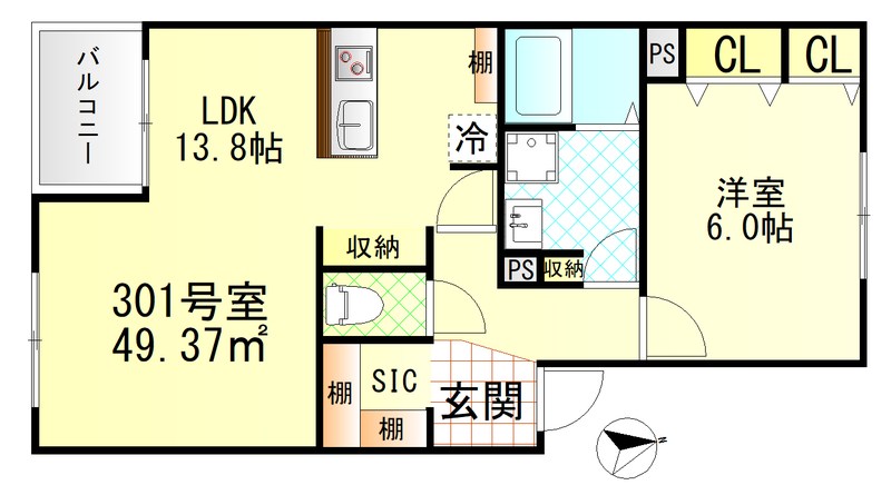 ヴィラージュ戸塚Ⅰ 301号室 間取り
