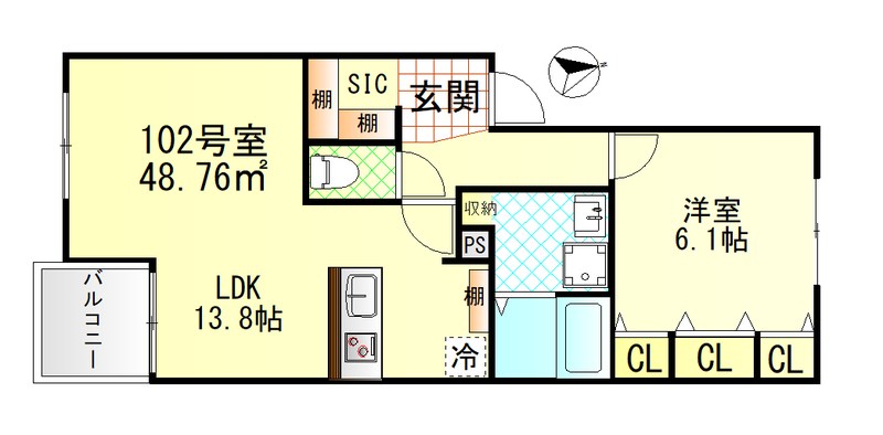 ヴィラージュ戸塚Ⅰ 間取り図