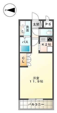 サニーインプレス 0102号室 間取り