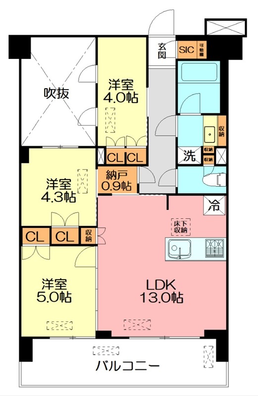 パレステージ茅ヶ崎Ⅱ  1006号室 間取り