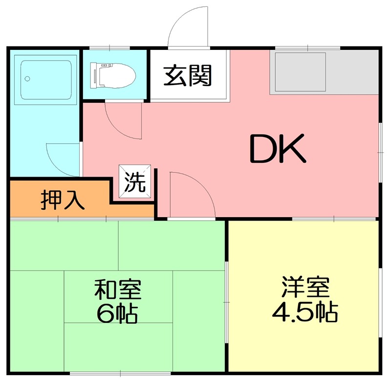 箱山ハイツＡ棟 202号室 間取り