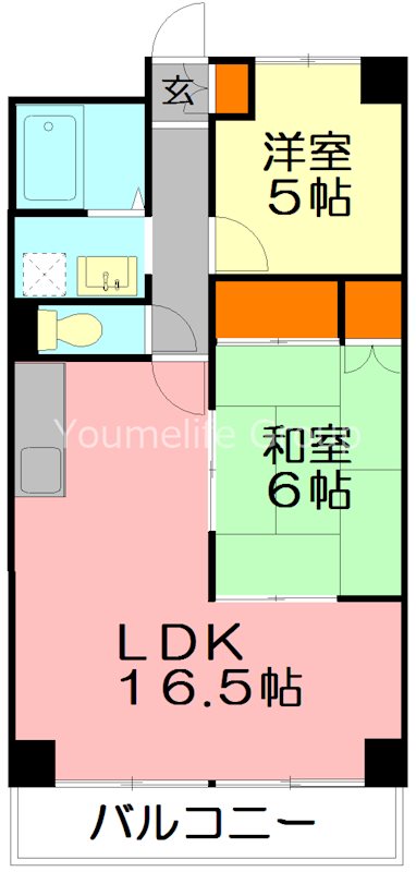 プラザ御殿 203号室 間取り