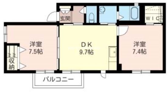 グランドソレーユA 101号室 間取り