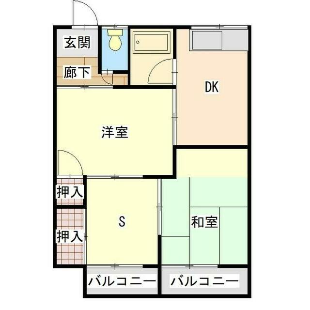 八雲アパート 2F号室 間取り