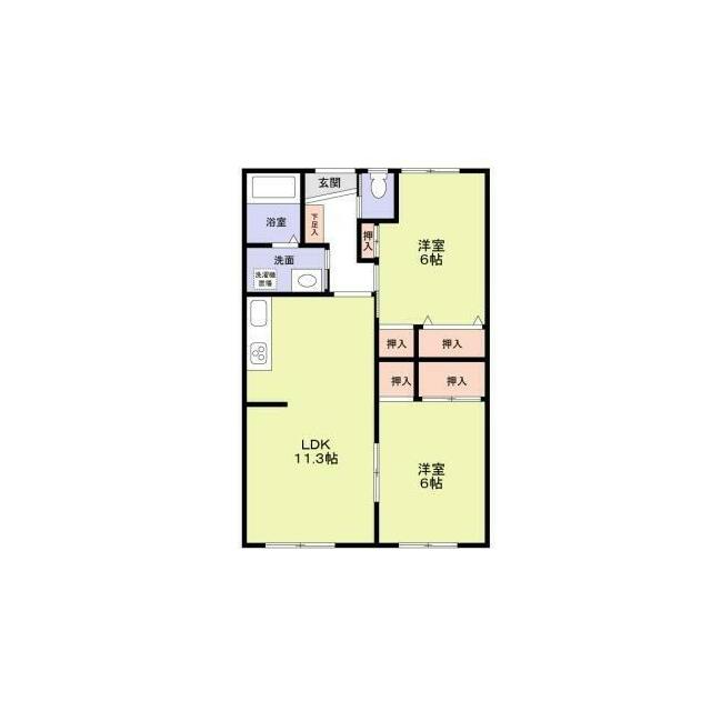 市川ハイツ 201号室 間取り