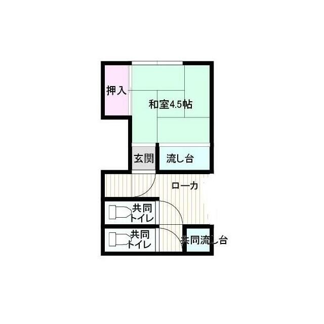 天沼アパート　4.5畳 2F号室 間取り