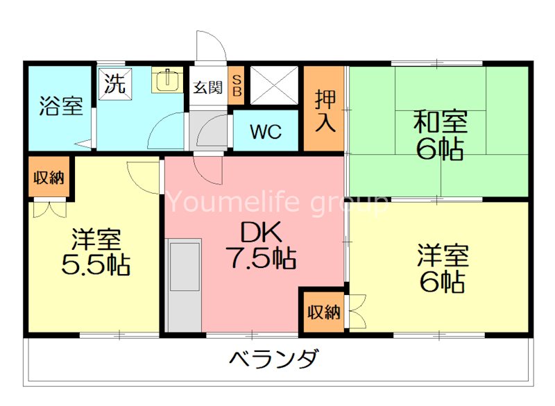 コーポ一ノ森 102号室 間取り