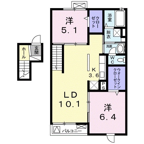 アンベリール 402号室 間取り